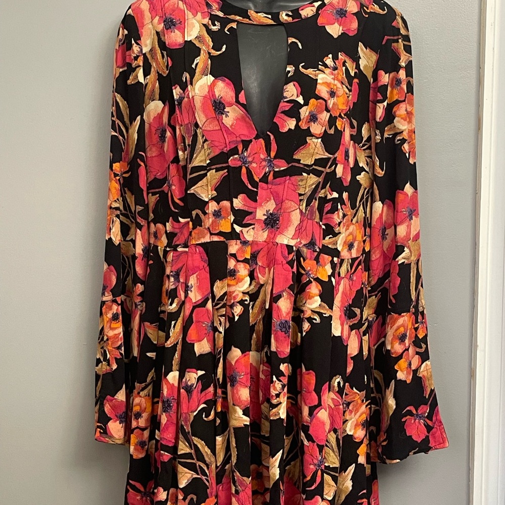 Free People Black and Pink Jumpsuit with Vibrant Style keyhole